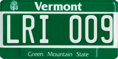 VT license plate LRI009