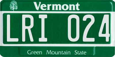 VT license plate LRI024