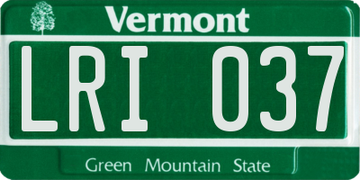 VT license plate LRI037