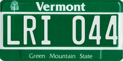 VT license plate LRI044