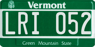 VT license plate LRI052