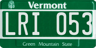 VT license plate LRI053