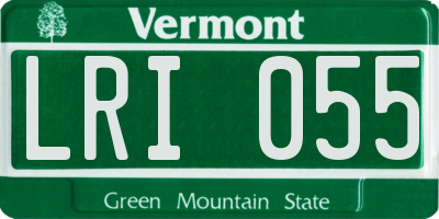 VT license plate LRI055