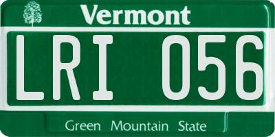 VT license plate LRI056
