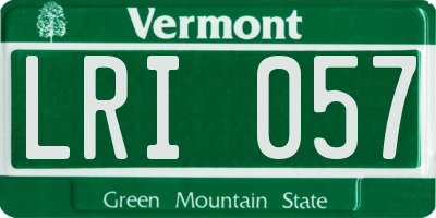 VT license plate LRI057