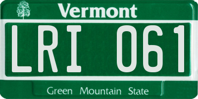 VT license plate LRI061