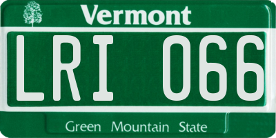 VT license plate LRI066