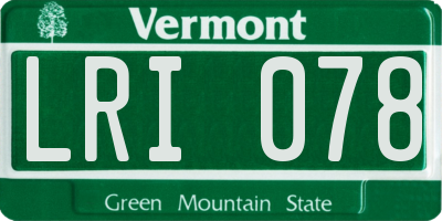 VT license plate LRI078
