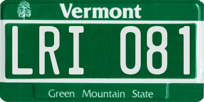 VT license plate LRI081