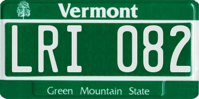 VT license plate LRI082