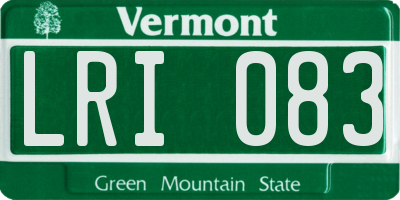 VT license plate LRI083