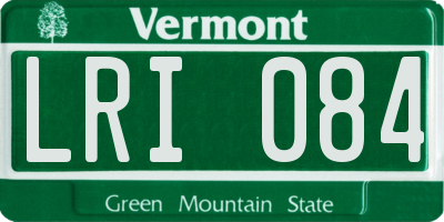 VT license plate LRI084