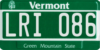 VT license plate LRI086