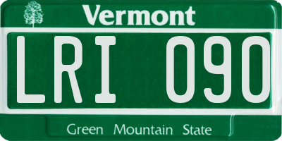 VT license plate LRI090