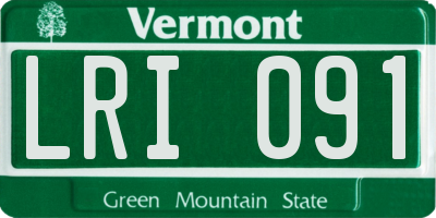 VT license plate LRI091