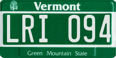 VT license plate LRI094