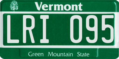 VT license plate LRI095