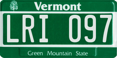 VT license plate LRI097