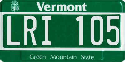 VT license plate LRI105