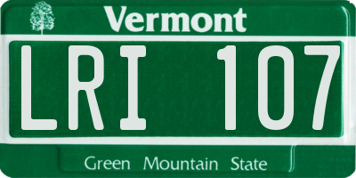 VT license plate LRI107