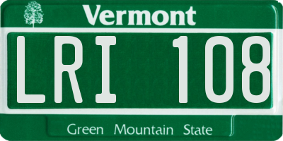 VT license plate LRI108