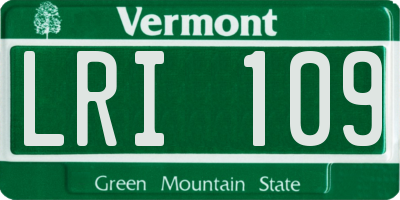 VT license plate LRI109