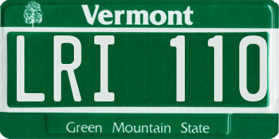 VT license plate LRI110