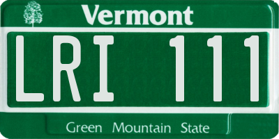 VT license plate LRI111