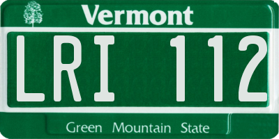 VT license plate LRI112