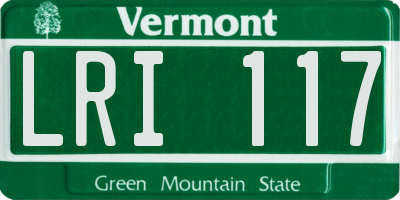 VT license plate LRI117