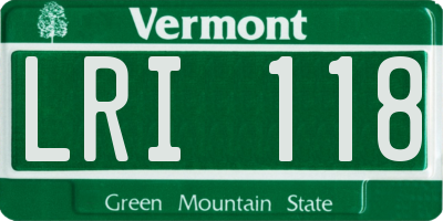 VT license plate LRI118