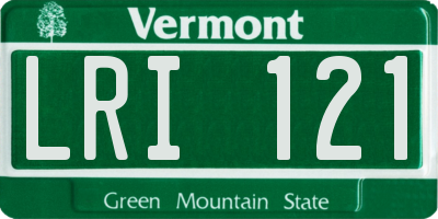 VT license plate LRI121