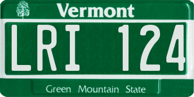 VT license plate LRI124