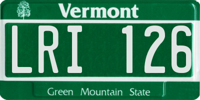 VT license plate LRI126