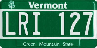 VT license plate LRI127