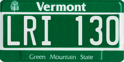 VT license plate LRI130