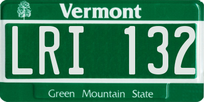VT license plate LRI132