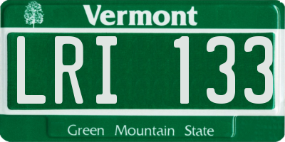 VT license plate LRI133