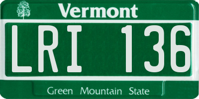 VT license plate LRI136