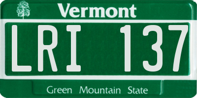 VT license plate LRI137