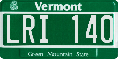 VT license plate LRI140