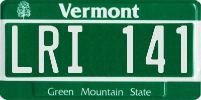 VT license plate LRI141