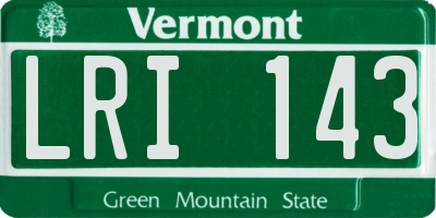VT license plate LRI143