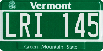VT license plate LRI145
