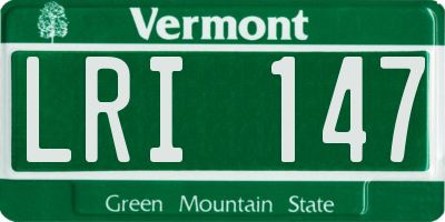 VT license plate LRI147