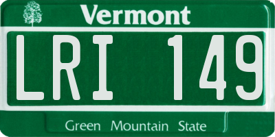 VT license plate LRI149
