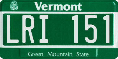 VT license plate LRI151