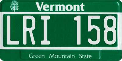 VT license plate LRI158