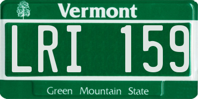 VT license plate LRI159
