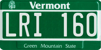 VT license plate LRI160